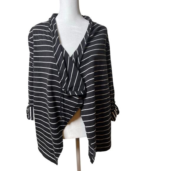 Zenergy by Chico's Women's Striped Sz 3 (size 14/16) Open Front Jacket Cardigan - Picture 1 of 4